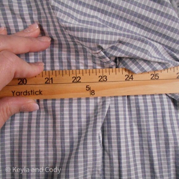 CALVIN Klein Button Down Dress Shirt Gray and White Pattern Men's Size 16 34/35 - Picture 7 of 9